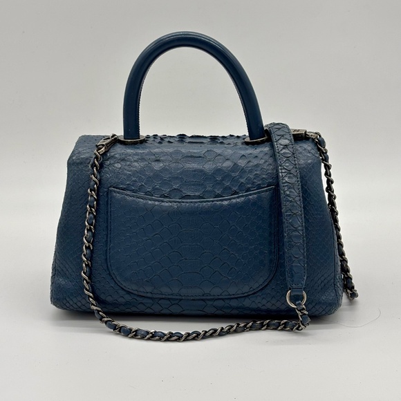 Chanel Blue Mini Python Coco Handle Bag - Picture 2 of 16